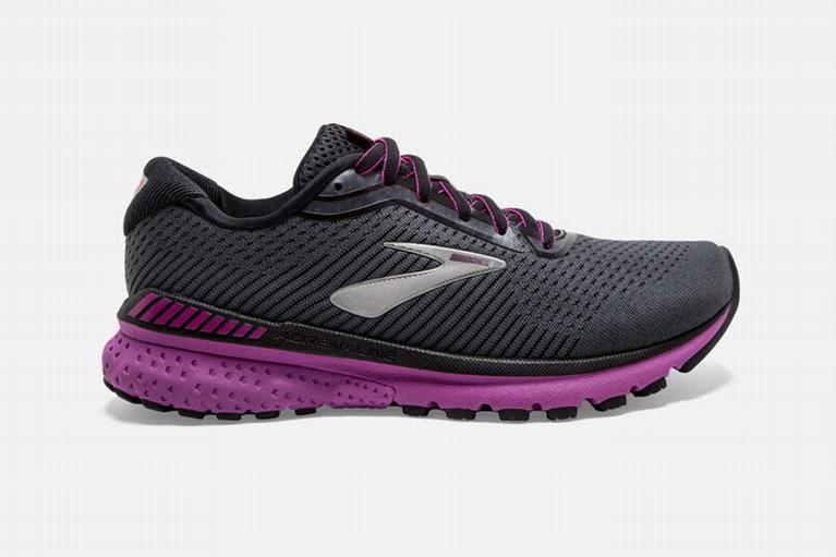 Brooks Women's Adrenaline GTS 20 Road Running Shoes - Black/Purple (LWSK98703)